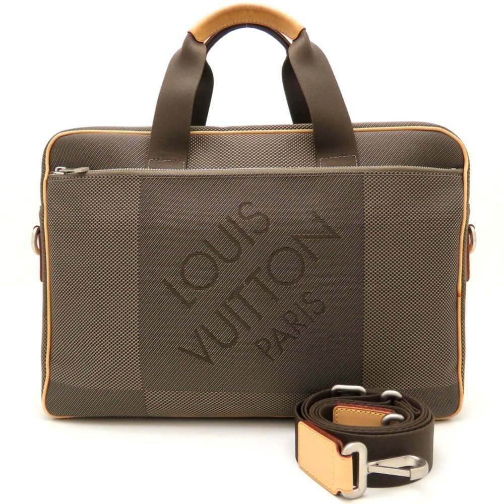 Louis Vuitton Brown and Tan Textured Laptop Briefcase - Picture 2 of 10